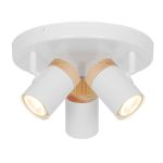 D'Lite Spot Beitem Metall Matt Weiß FSC Holz | Geeignet Für  3x GU10