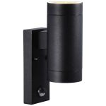 Nordlux Tin Wandleuchte Metall Schwarz Up & Down | Geeignet für 2x GU10 - Bewegungs- und Lichtsensor