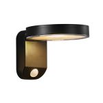Nordlux Solar Wandleuchte Rica Rund Schwarz 4.5W 450lm - 830  | Bewegungs- und Lichtsensor