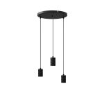 Calex Retro Pendelleuchte Cordset Rund Metall Schwarz  |incl. Kabel 2 Meter - Geeignet für 3xE27 