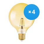 Lot 4x Ledvance Vintage 1906 LED E27 Boule Dorée 4W 410lm - 824  | Remplacement 40W