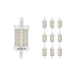 Lot 10x Ledvance Performance LED R7s double Ended 78mm Claire 9.5W 1055lm - 827  | Dimmable - Remplacement 75W