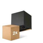 Pack duo D'Lite LED Applique Murale Elingen Aluminium Noir 2.9W 170lm - 830  | À Piles - Détecteur De Lumière