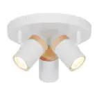 D'Lite Spot Beitem Métal Dépolie Blanc FSC Bois | Convient Pour 3x GU10