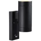 Nordlux Tin Applique Murale Métal Noir Up & Down | Convient pour 2x GU10 - Détecteur de Mouvement et de Lumière