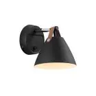 DFTP by Nordlux Strap 15 Applique Murale Métal et Leather Noir | Convient pour GU10