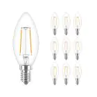 Lot 10x Philips Corepro LED Bougie E14 Filament Claire 2W 250lm - 827 Blanc Très Chaud | Équivalent 25W