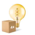 Lot 4x Osram Vintage 1906 LED E27 Globe Filament Goud 125mm 4W 300lm - 820 Zeer Warm Wit | Dimbaar - Vervangt 28W